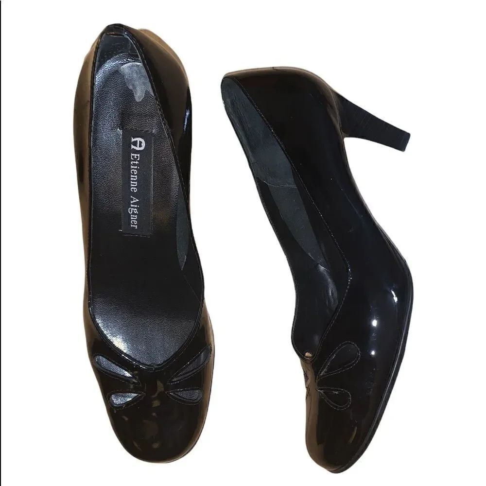 Etienne Aigner “Calvin” Patent Leather Pumps